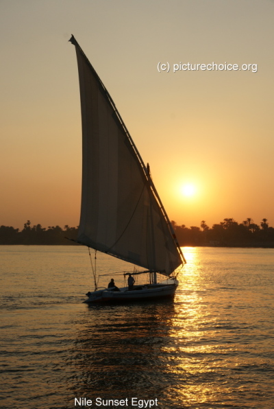 felucca Nile sunset Egypt
