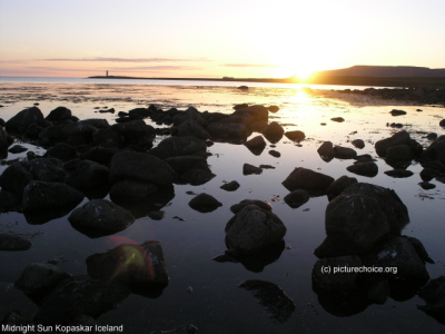 Midnight Sun in Kopaskar East Iceland